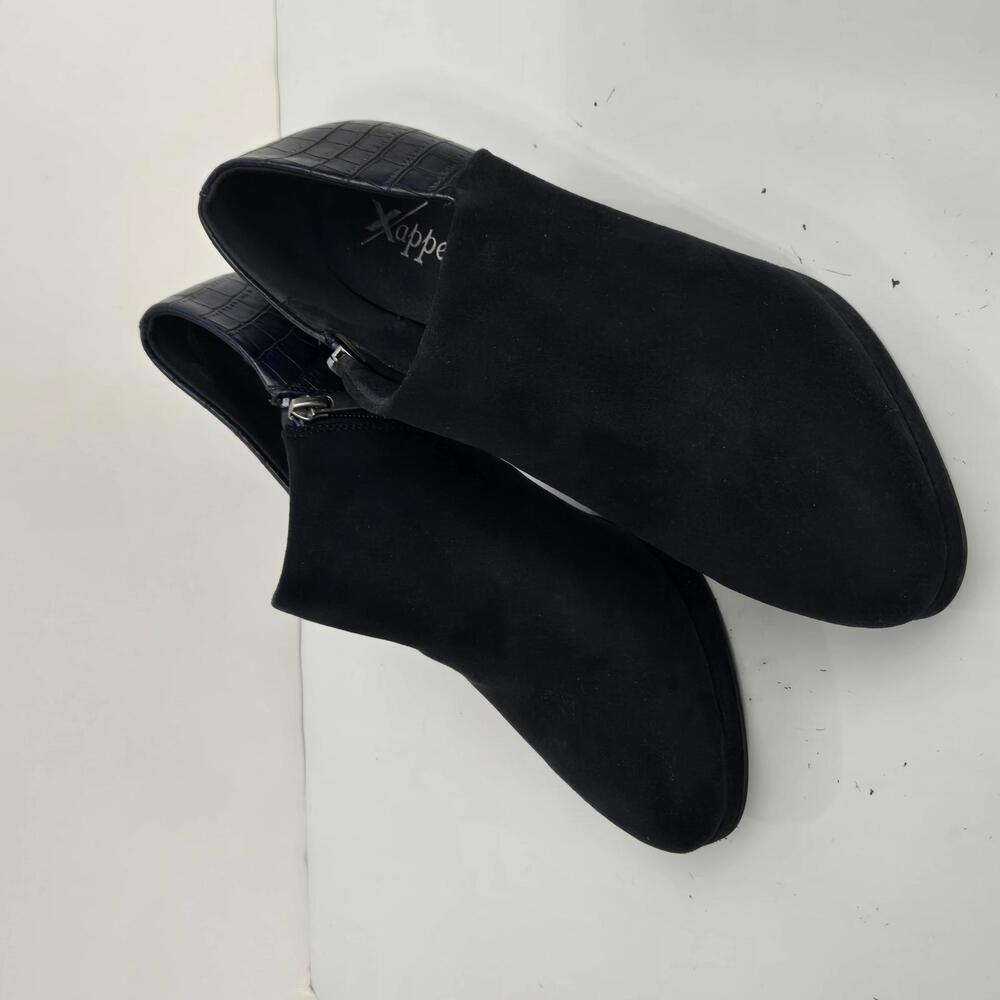 Xappeal Ayla Women's Low Cut Heeled Suede Ankle Boots Size 11M